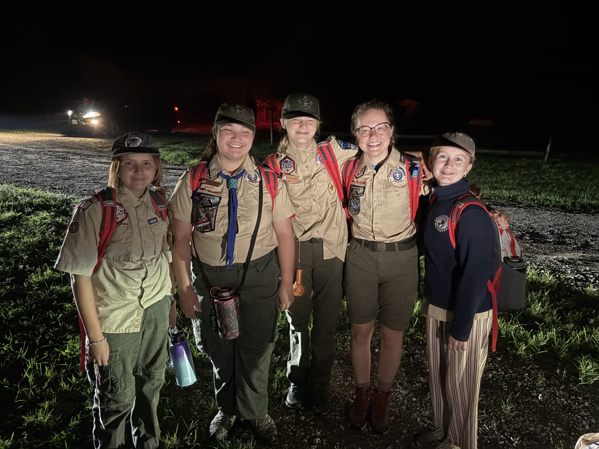 Lucy's Jamboree crew preparing to leave before sunrise